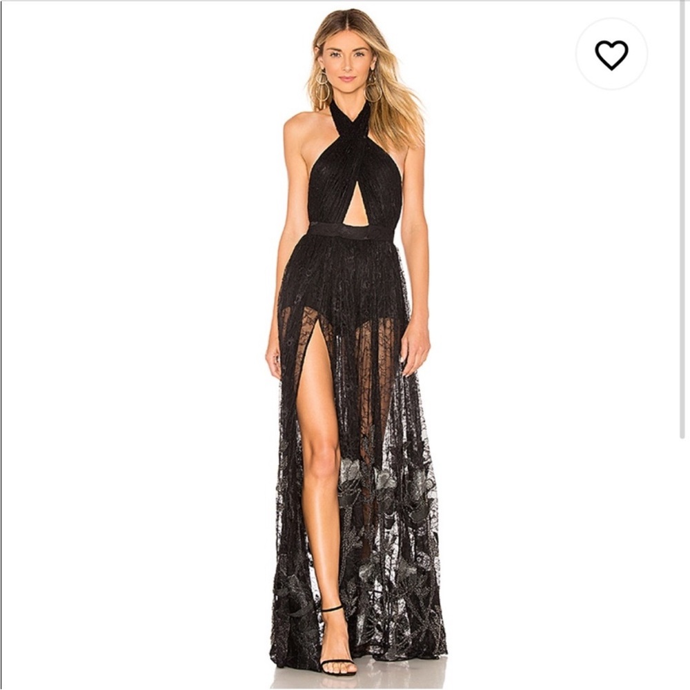 NWT Michael Costello x Revolve Simone Gown in Onyx